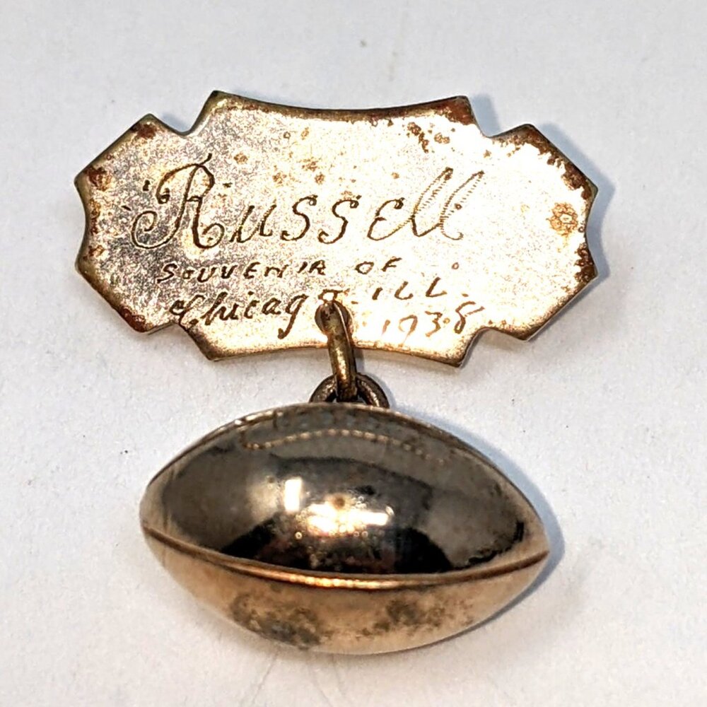 1938 Chicago Cardinals Vintage Football Sweetheart Brooch Gold Filled Engraved